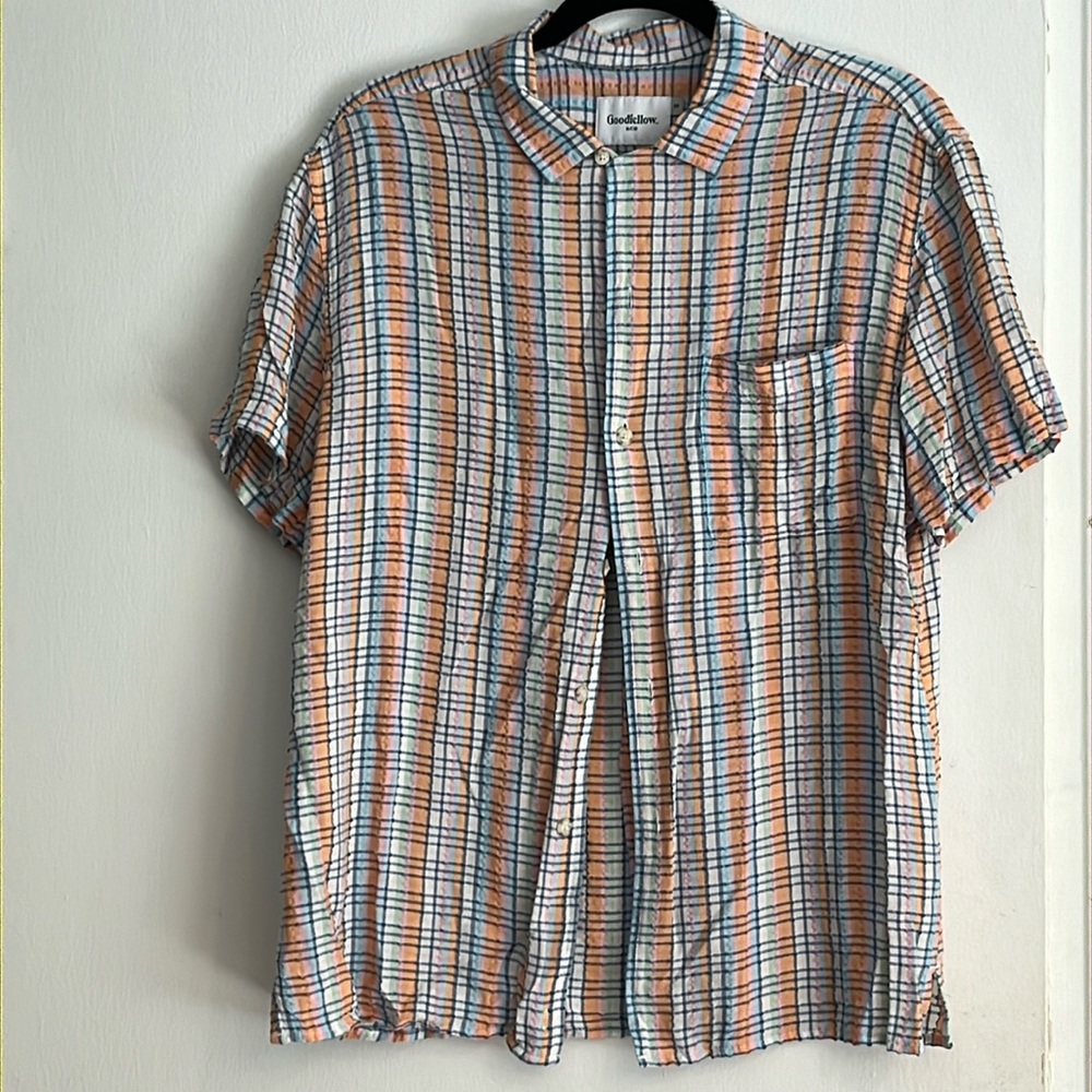 Textured Plaid Pastel Button Down